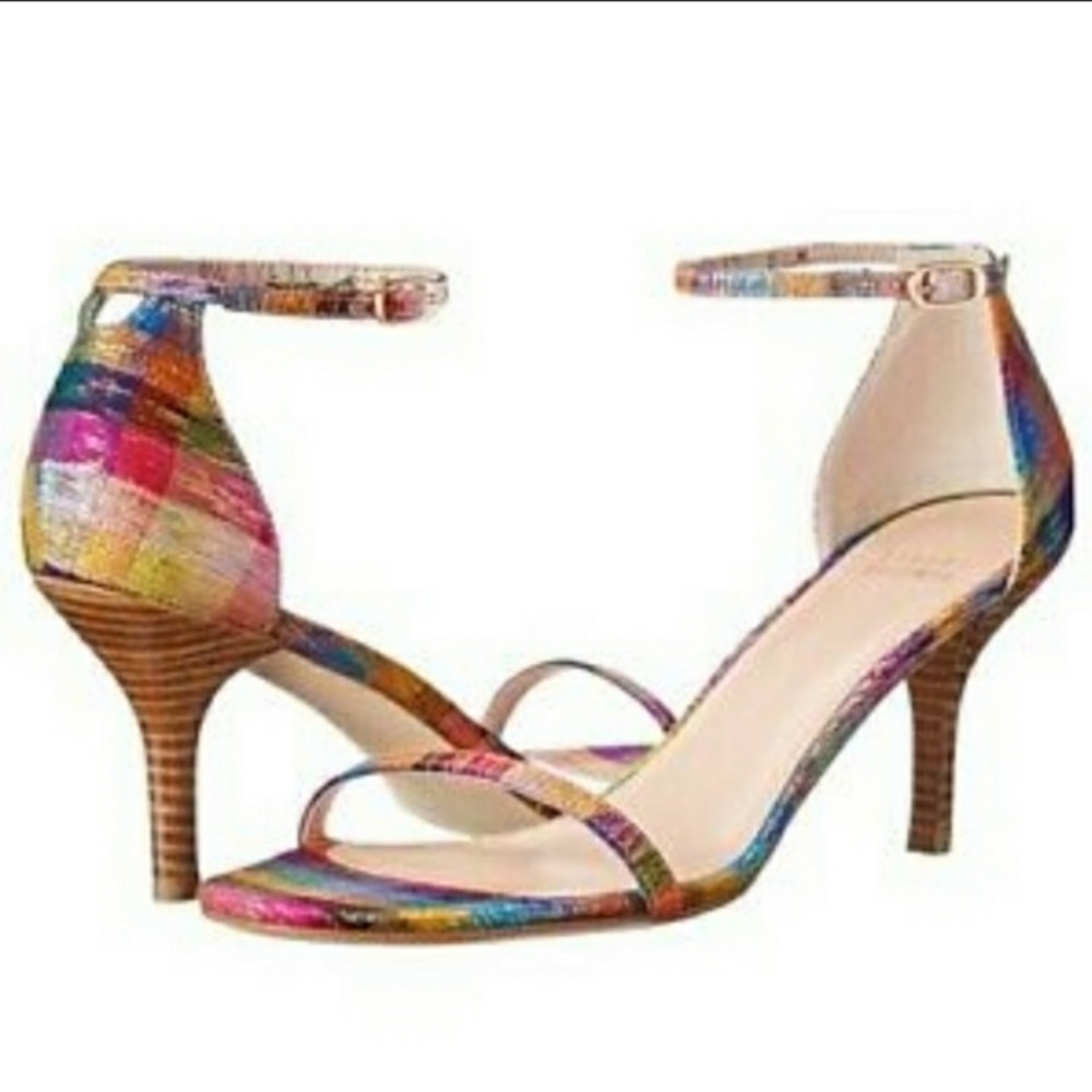 Stuart Weitzman nudity Tinsel multi plaid sandals